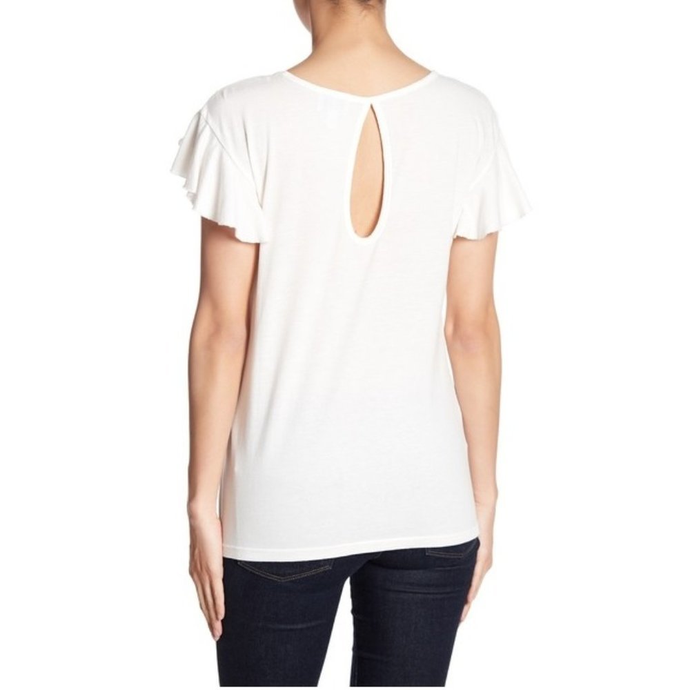 SUSINA Draped Ruffle Panel Tee - Picture 2 of 6